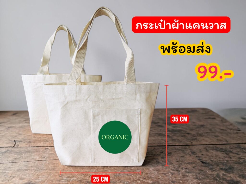 กระเป๋าผ้าแคนวาสสต๊อกพร้อมส่ง