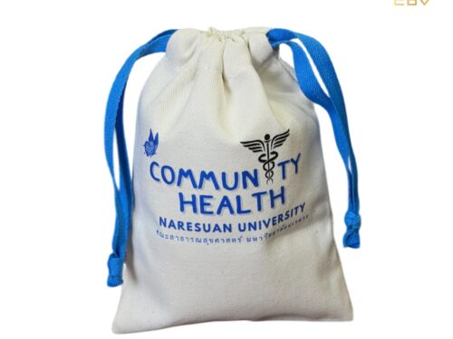 กระเป๋าหูรูดผ้าดิบcommunty