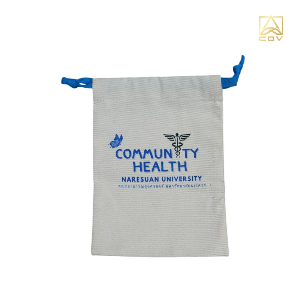 กระเป๋าหูรูดผ้าดิบcommunty