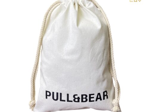 ถุงผ้าดิบหูรูดPULLBBEAR