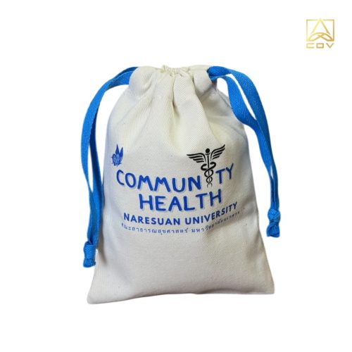 กระเป๋าหูรูดผ้าดิบcommunty